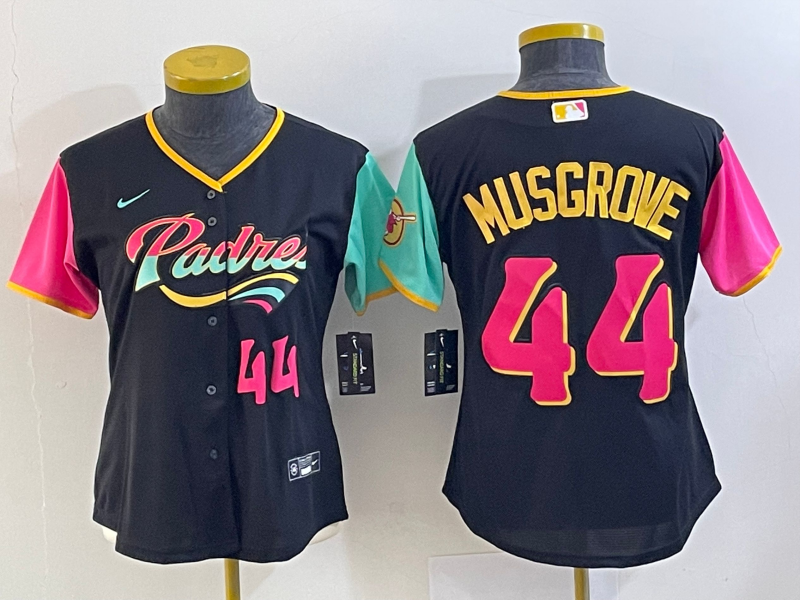 Youth San Diego Padres #44 Joe Musgrove 2022 Black City Connect With Patch Stitched Baseball Jersey